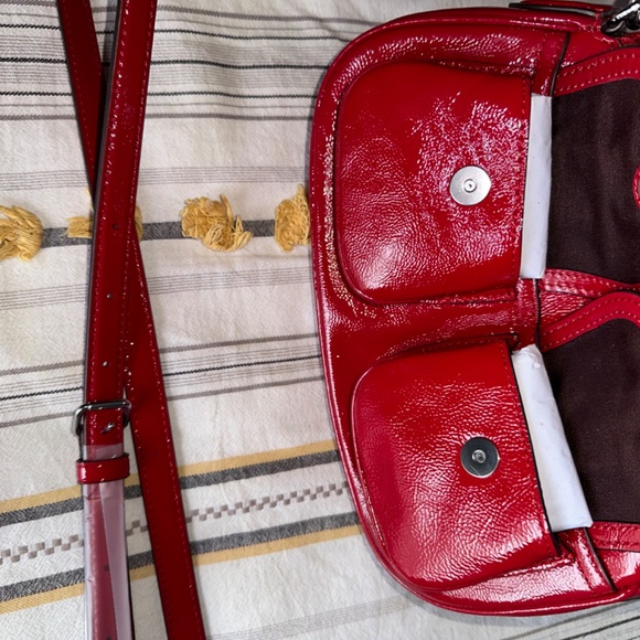 COACH Ashton Baguette Bag - Dark Cardinal/Silver - Picture 4 of 8